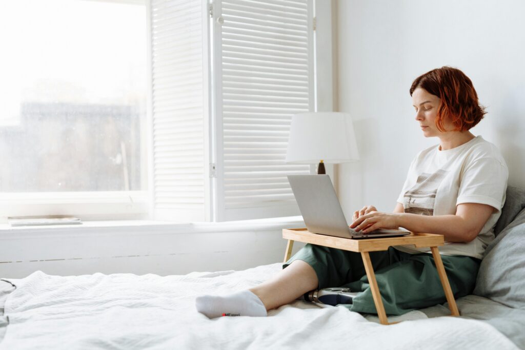 A Woman Working From Home